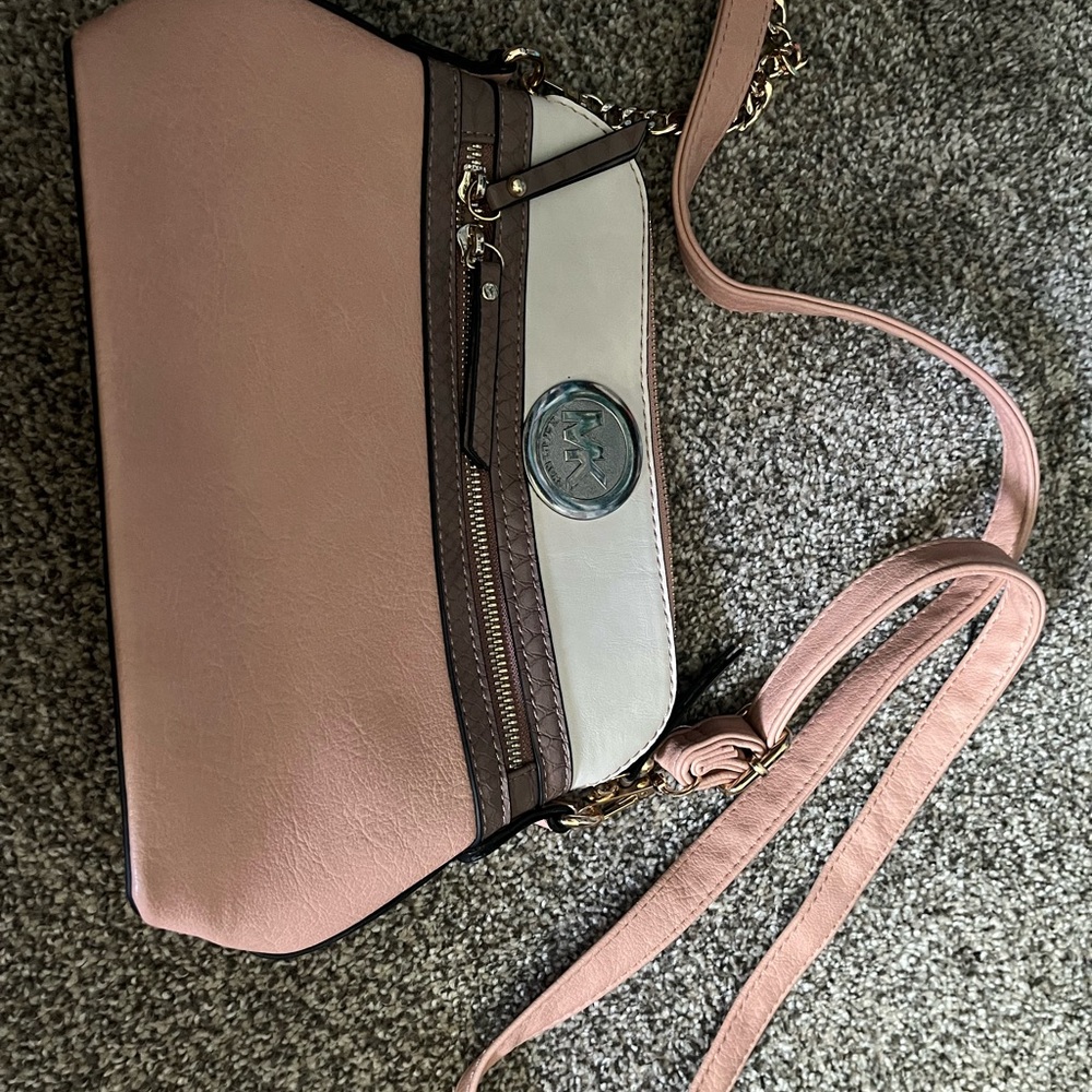 Michael Kors Pink and White Crossbody Bag